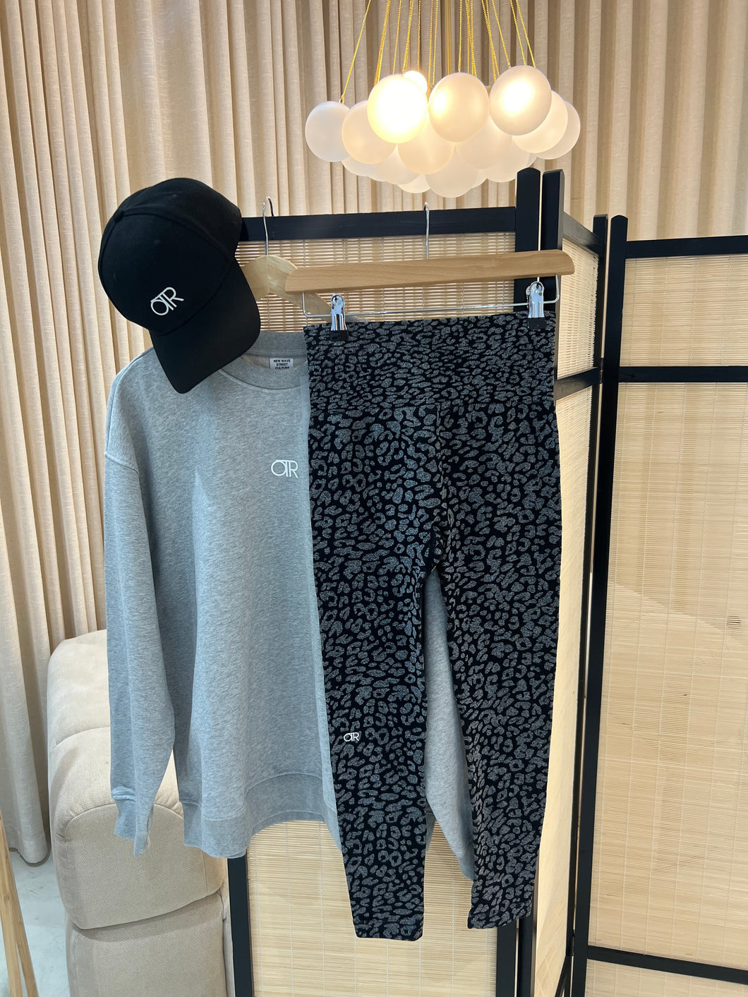 OTR leggings. Black/Grey Leopard. Pre-order.