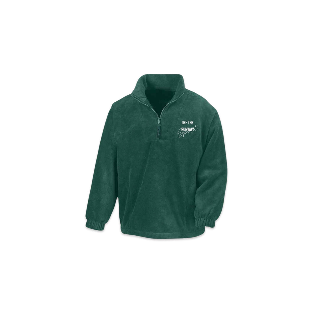 OTR Sport Fleece. Bottle green with white logo.